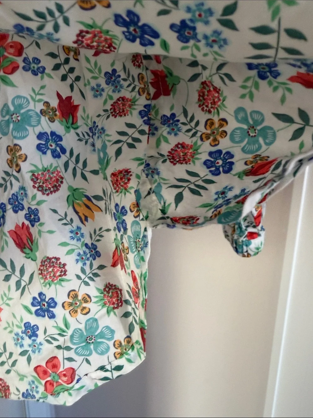 Liberty for J.Crew Off the Shoulder Cotton  Edenham Floral 3/4 Sleeve Size 12